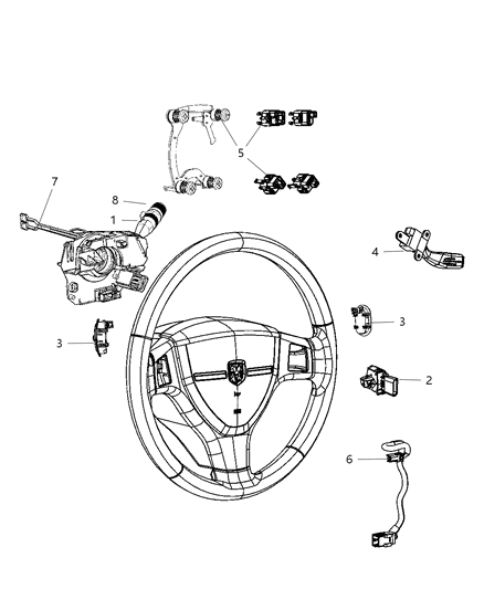 2010 Dodge Caliber Switches - Steering Column & Wheel Diagram