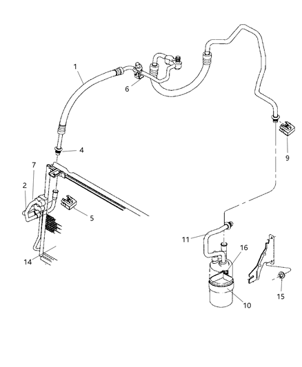 2004 Jeep Wrangler Tube-A/C Liquid Line Diagram for 55037582AD