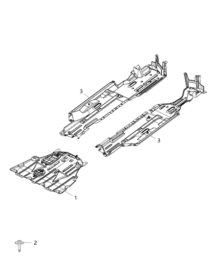 2015 Chrysler 200 Underbody Shields & Plate Diagram