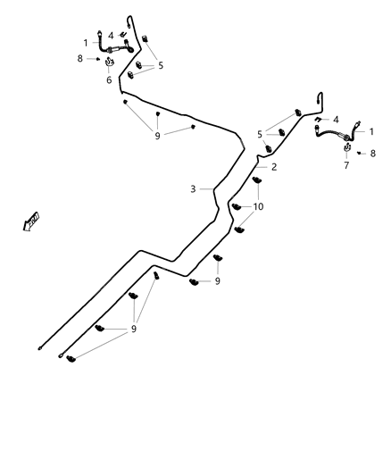 2019 Jeep Cherokee Brake Tubes & Hoses Diagram 2