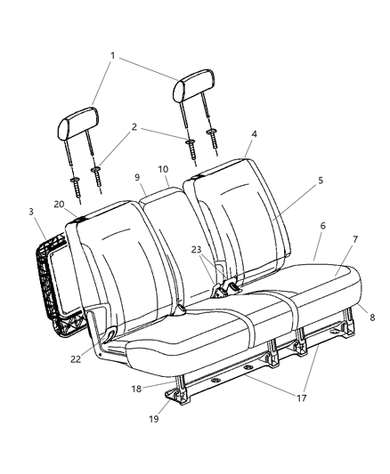 2008 Chrysler Pacifica Sleeve-HEADREST Diagram for YM191D5AA