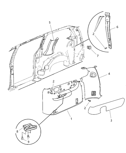 1997 Dodge Grand Caravan Quarter Panel Diagram 4