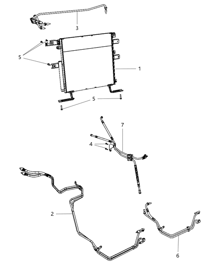 2012 Ram 3500 Transmission Oil Cooler & Lines Diagram