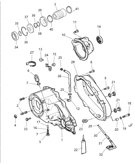 1998 Jeep Wrangler Case & Related Parts Diagram