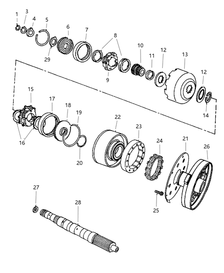 1997 Jeep Grand Cherokee Gear Train & Intermediate Shaft Diagram