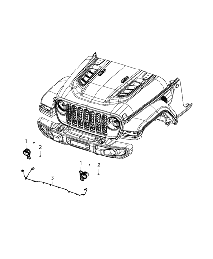 2020 Jeep Wrangler Lamps, Fog Diagram 1