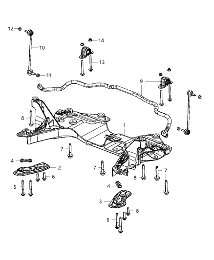 2013 Dodge Dart Bar-Front Diagram for 68150103AA