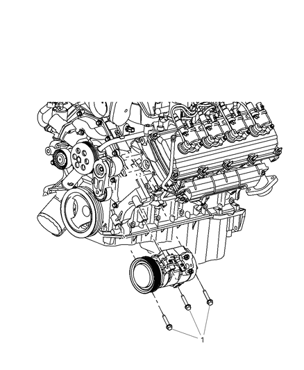 2008 Jeep Grand Cherokee A/C Compressor Mounting Diagram 3