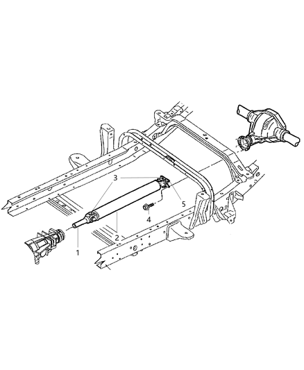 2003 Dodge Durango Drive Shaft Diagram for 52105514AC