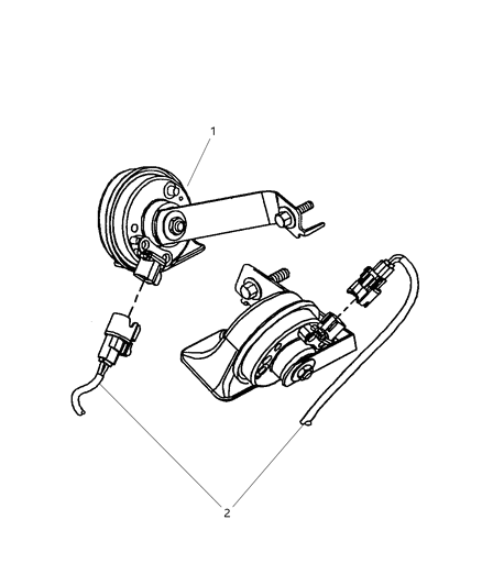 2001 Dodge Neon Horn Diagram for 4793525AD