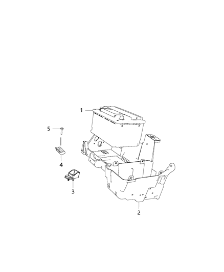 2018 Ram 3500 Battery Tray & Support Diagram 1