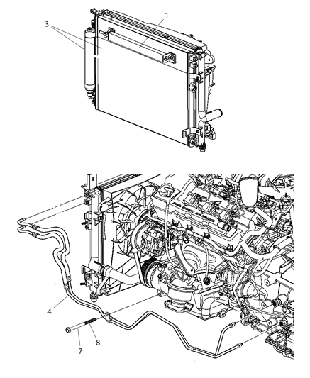 2005 Dodge Magnum Tube-Oil Cooler Diagram for 4596514AB