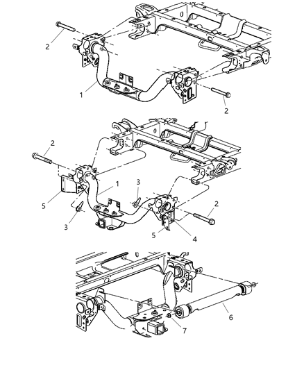 2008 Dodge Ram 1500 Tow Hooks & Hitches, Rear Diagram