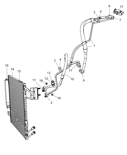 2012 Jeep Wrangler A/C Plumbing Diagram 1