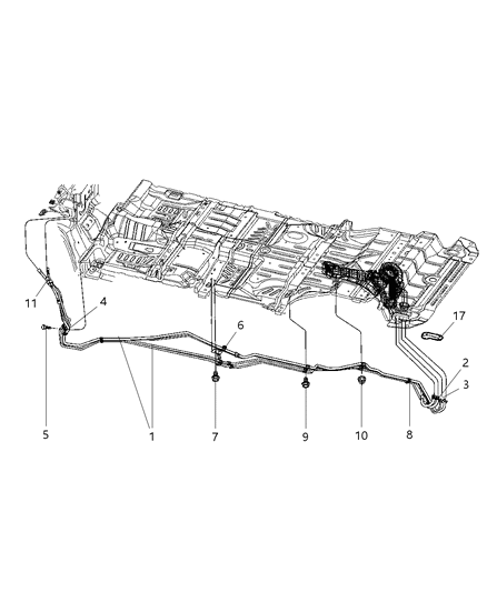 2002 Dodge Durango Plumbing - Rear HEVAC Diagram