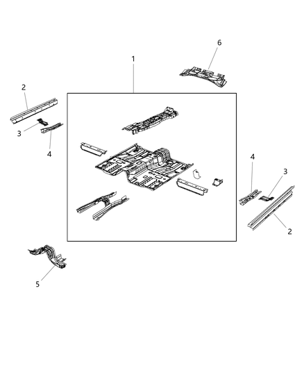 2012 Jeep Patriot Front Floor Pan Diagram