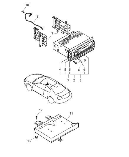 2001 Dodge Stratus Bracket-Radio Diagram for MR320639