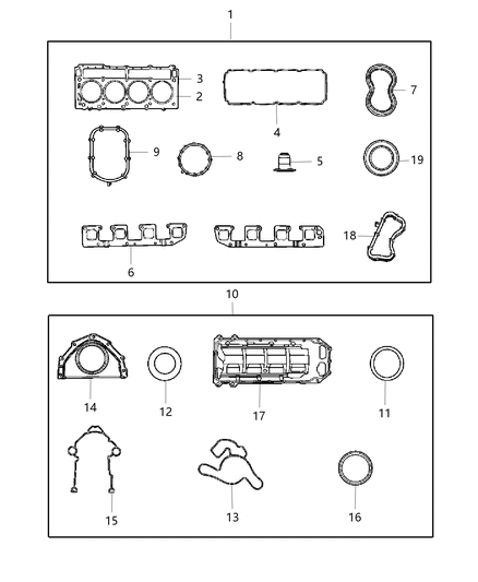 2008 Dodge Ram 2500 Engine Gasket Packages Diagram 1