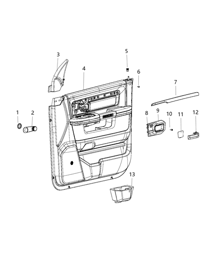 2017 Ram 4500 Front Door Trim Panel Diagram