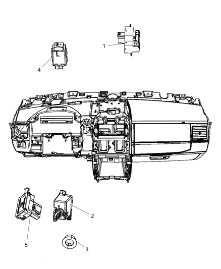 2008 Dodge Grand Caravan Bezel-Instrument Panel Diagram for 5026272AA