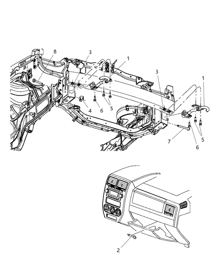 2010 Jeep Patriot Tow Hooks, Front Diagram