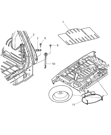 2002 Chrysler PT Cruiser Bag-Jack Tool Storage Diagram for 5027595AB