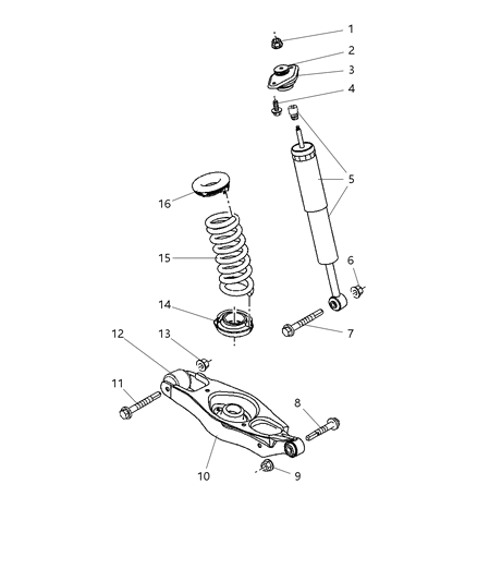 2008 Chrysler 300 Rear Shocks Diagram 1