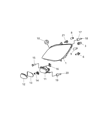 2009 Dodge Sprinter 3500 Lens Diagram for 68012132AA