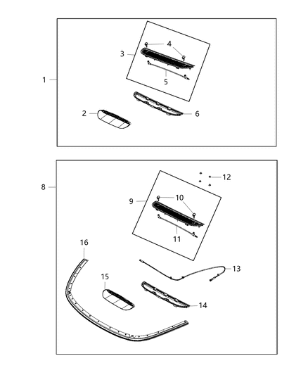 2016 Dodge Dart Bezel-Hood Diagram for 68271965AB