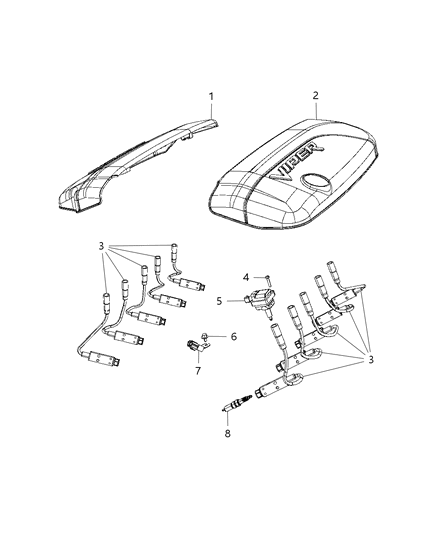 2013 Dodge Viper Spark Plugs, Ignition Wires, Ignition Coil Diagram