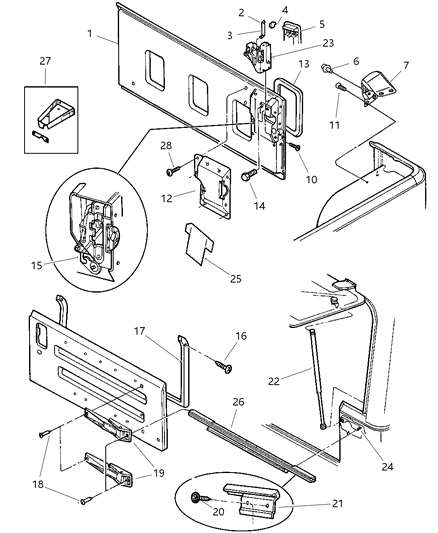 2001 Jeep Wrangler Seal-TAILGATE Diagram for 55175043AE