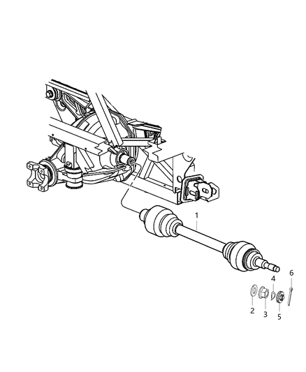 2010 Dodge Viper Axle Half Shaft Diagram for 5038200AB