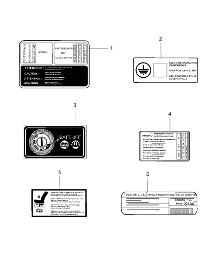 2018 Ram ProMaster 1500 Label-Vehicle Emission Control In Diagram for 68366327AA