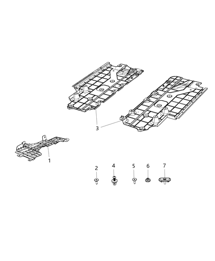 2017 Ram ProMaster City Underbody Shields Diagram