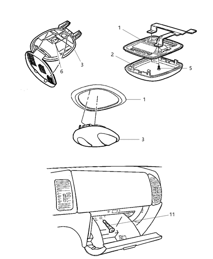 2000 Dodge Ram Van Lamps - Dome-Courtesy-Reading Diagram