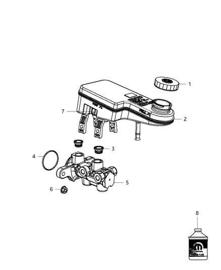 2013 Chrysler 200 Brake Master Cylinder Diagram for 68183966AA