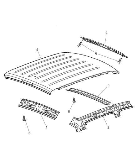 2009 Dodge Dakota Roof Panel Diagram