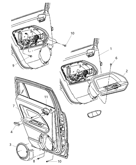 2011 Jeep Compass Rear Door Trim Panel Diagram