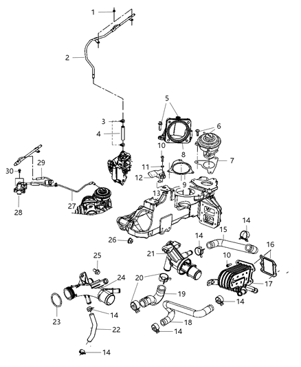2010 Chrysler Town & Country Elbow-Water Intake Diagram for 68034359AA