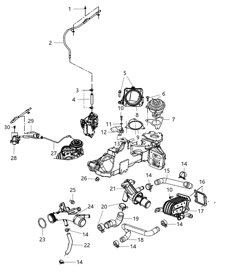 2010 Chrysler Town & Country THERMOSTA Diagram for 68031574AA