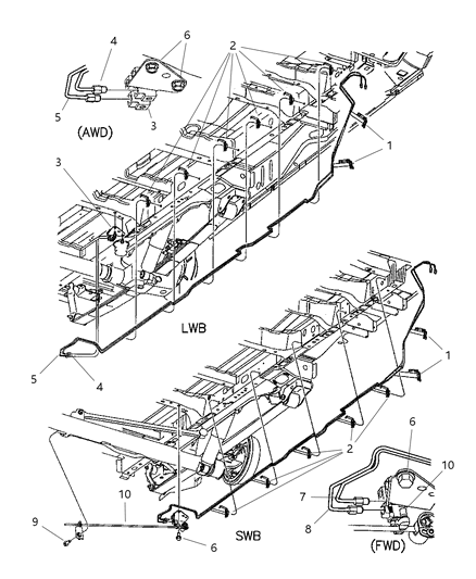 2002 Dodge Caravan Lines & Hoses, Chassis Diagram