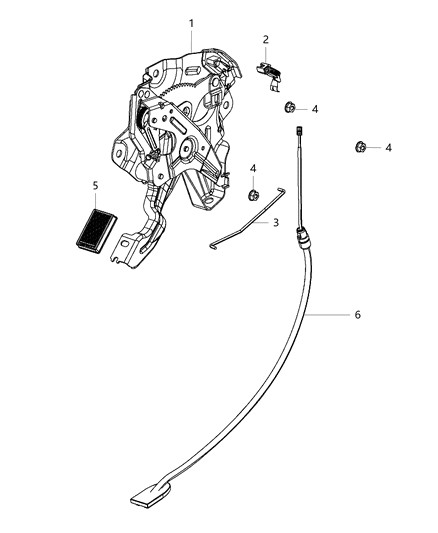 2017 Ram 4500 Park Brake Lever & Cables, Front Diagram