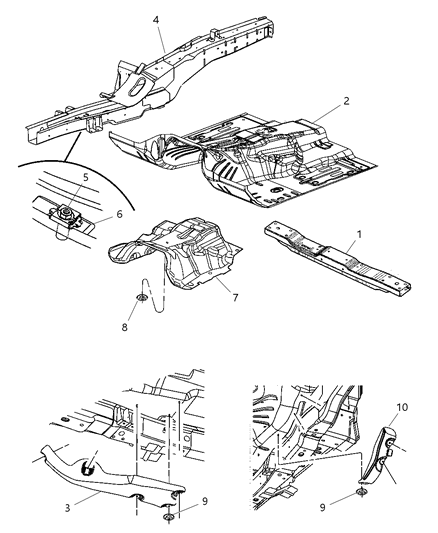 2010 Jeep Commander Front Floor Pan Diagram