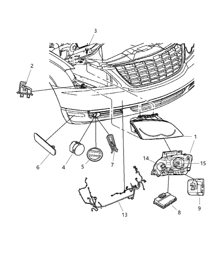 2007 Chrysler Pacifica Headlamp Diagram for 5113061AC