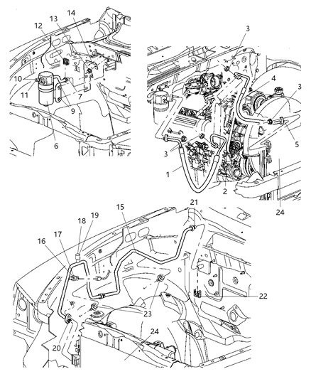 2011 Ram Dakota Line-A/C Discharge Diagram for 55056780AC