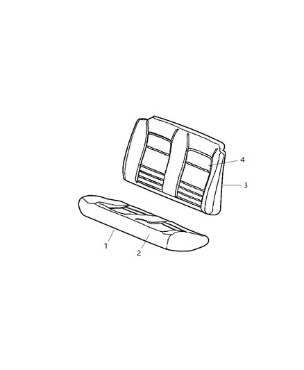 2002 Chrysler Sebring Rear Seat Cushion Diagram for WW731T1AA