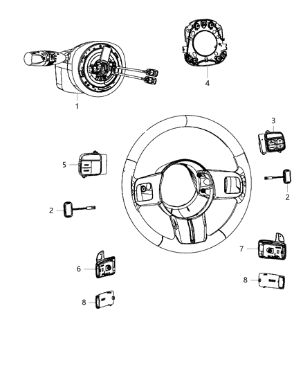 2015 Dodge Challenger Steering Column Module Diagram for 5LB70DX9AB