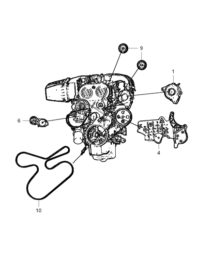 2002 Jeep Liberty ALTERNATR Diagram for 56044532AB