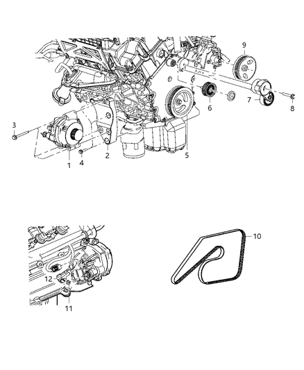 2009 Dodge Charger Alternator & Related Parts Diagram 1