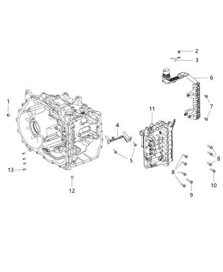 2013 Dodge Dart Complete Valve Body Diagram for 68192856AA